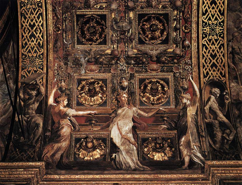 Three Foolish Virgins Flanked by Adam and Eve — Пармиджанино