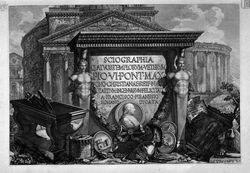 Title page with a dedication to Pope Pius VI — Джованни Баттиста Пиранези