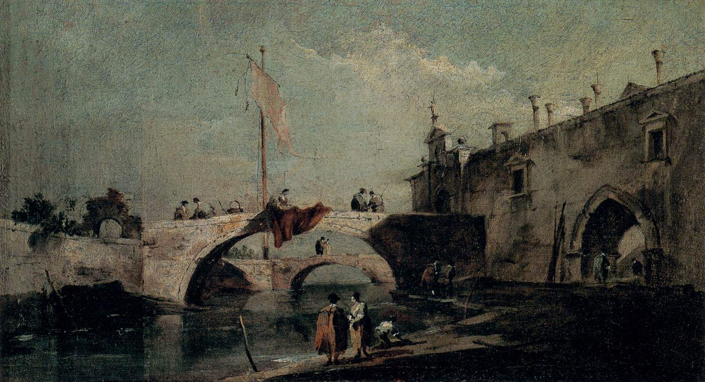 Town with a Bridge — Франческо Гварди