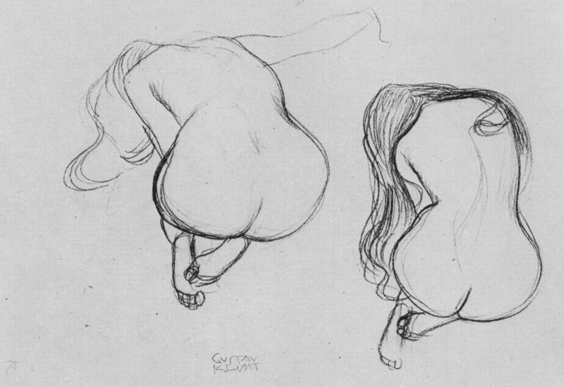 Two Studies of Sitting Nudes — Густав Климт