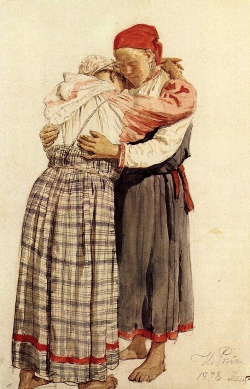 Две женские фигуры (Обнимающиеся крестьянки) — Илья Репин
