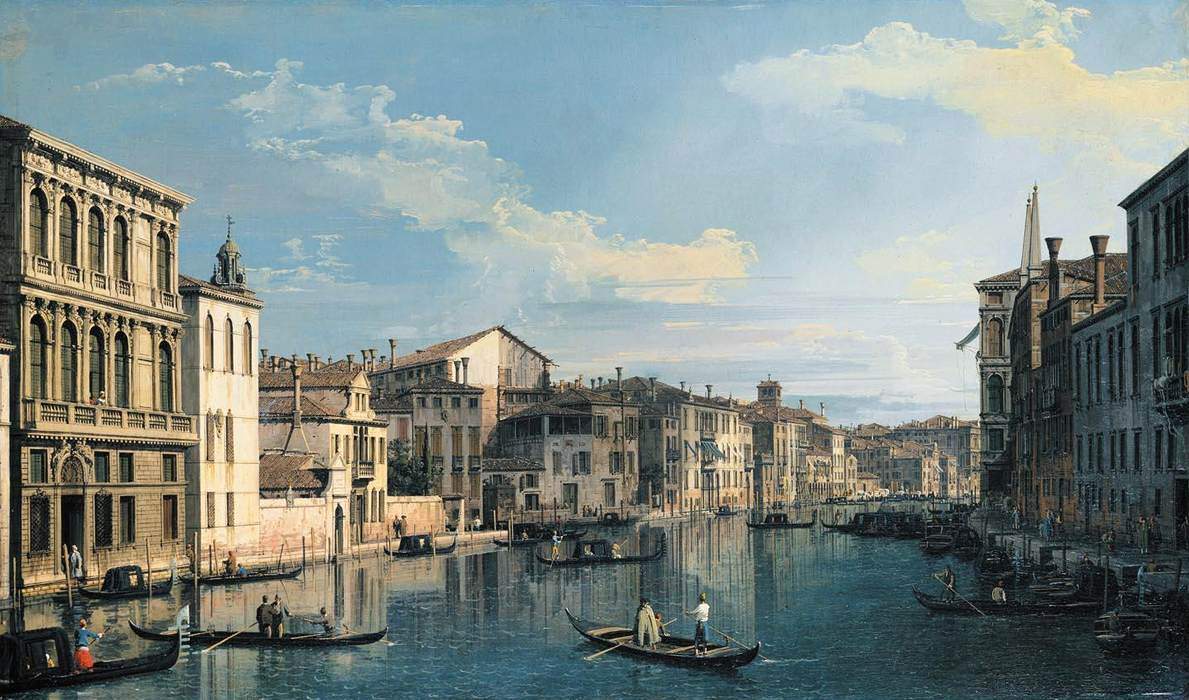 Venice: The Grand Canal from Palazzo Flangini to the Church of San Marcuola — Каналетто