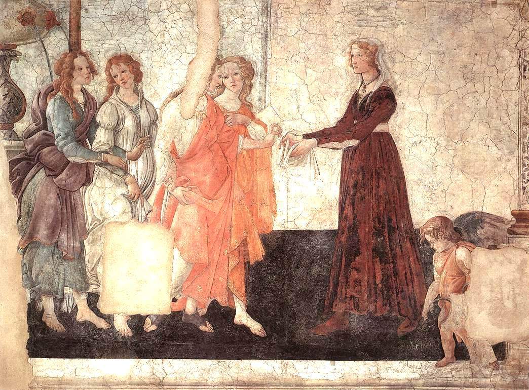 Венера и Грации предлагают дары девушке — Сандро Ботичелли