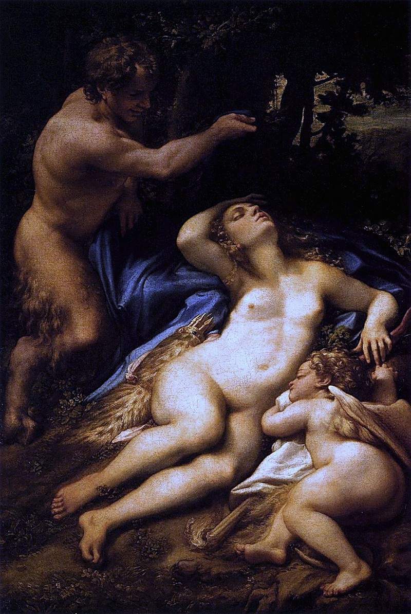 Венера, Сатир и Купидон — Корреджо