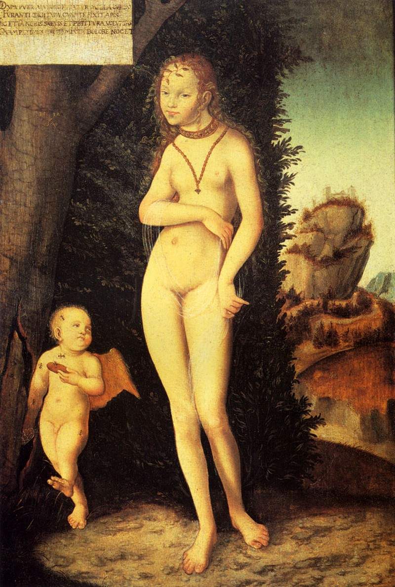 Венера с купидоном, укравшим соты — Лукас Кранах Старший