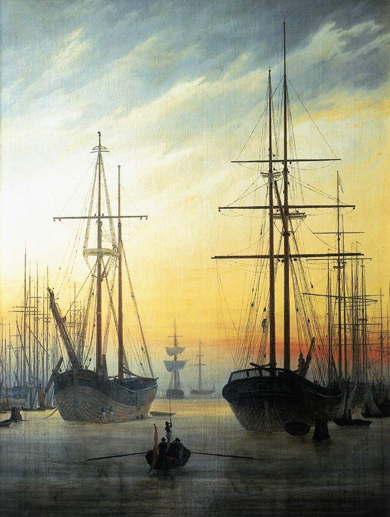 View of a harbour — Каспар Давид Фридрих