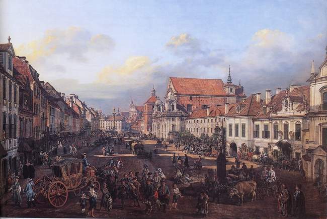 View of Cracow Suburb leading to the Castle Square — Бернардо Беллотто