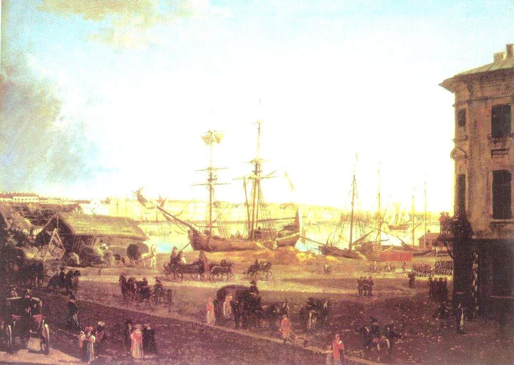 View of the English Embankmant from Visilievsky Island in St. Petersburg — Фёдор Алексеев