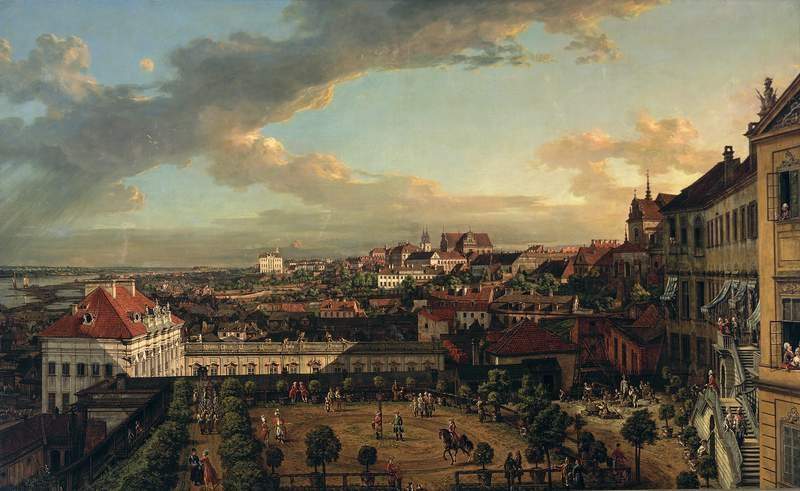 View of Warsaw from the terrace of the Royal Castle — Бернардо Беллотто