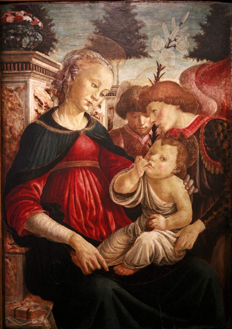 Богоматерь и младенец с двумя ангелами — Сандро Ботичелли