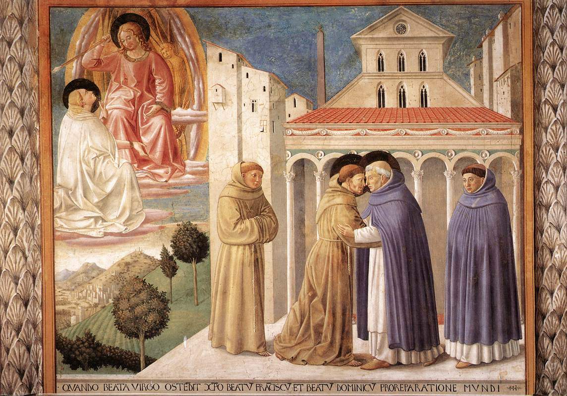Vision of St. Dominic and Meeting of St. Francis and St. Dominic — Беноццо Гоццоли