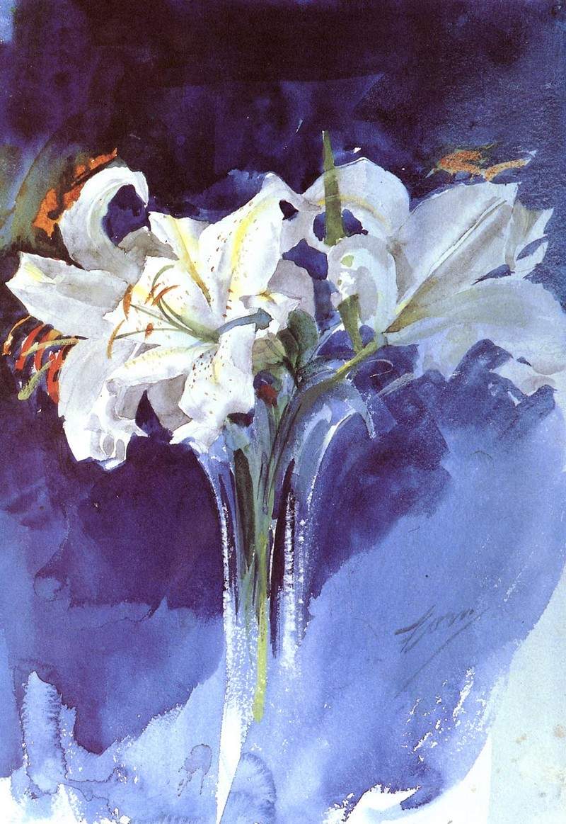 White Lilies — Андерс Цорн