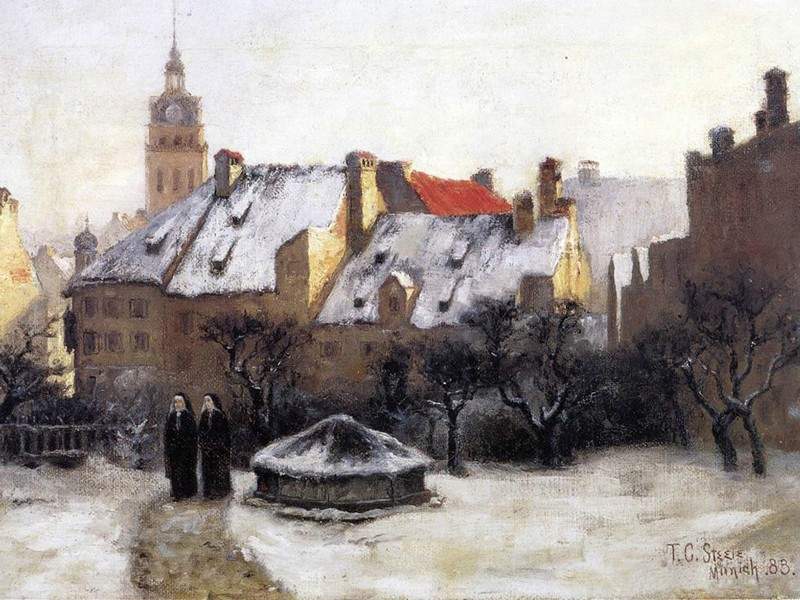 Winter Afternoon Old Munich — Теодор Клемент Стил