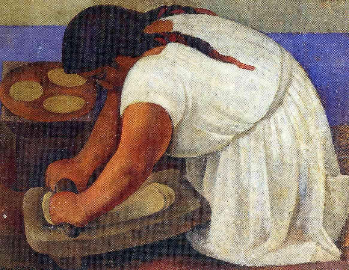 Woman Grinding Maize — Диего Ривера