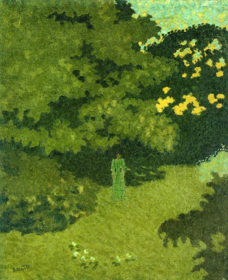 Woman in a Green Dress in a Garden — Пьер Боннар