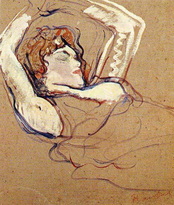 Woman Lying on Her Back, Both Arms Raised — Анри де Тулуз-Лотрек