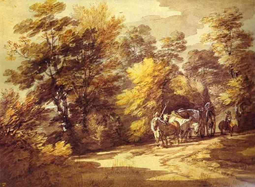 Wooded Landscape with a Waggon in the Shade — Томас Гейнсборо