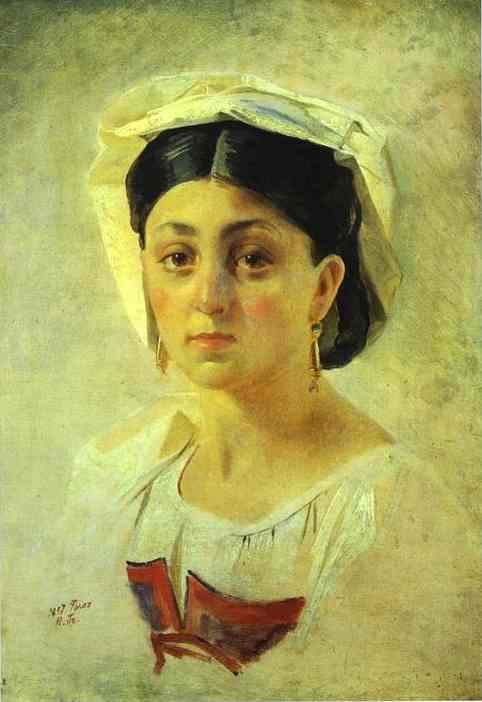 Young Italian Woman in a Folk Costume, Study — Николай Ге