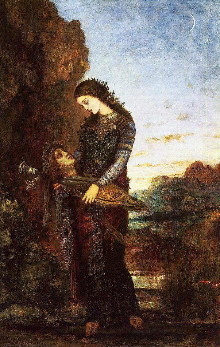 Young Thracian Woman Carrying the Head of Orpheus — Гюстав Моро