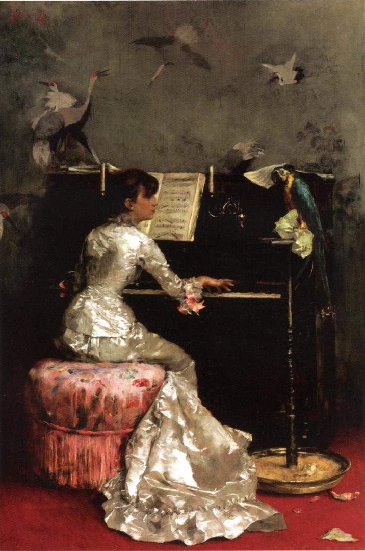 Young Woman at Piano — Юлиус Леблан Стюарт
