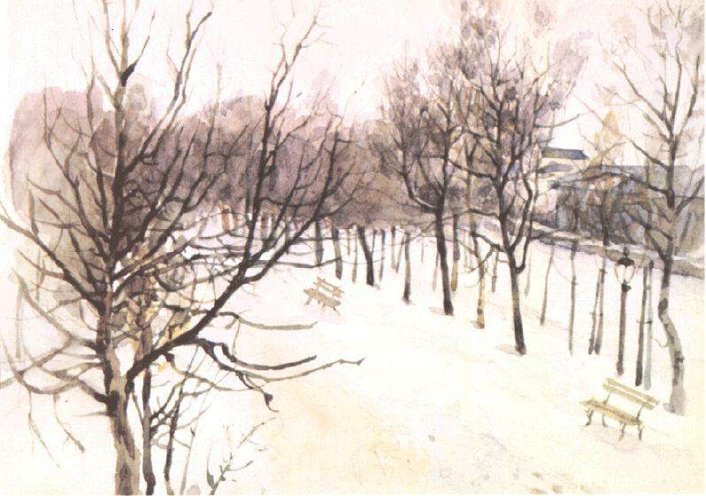 Зубовский бульвар зимой — Василий Суриков